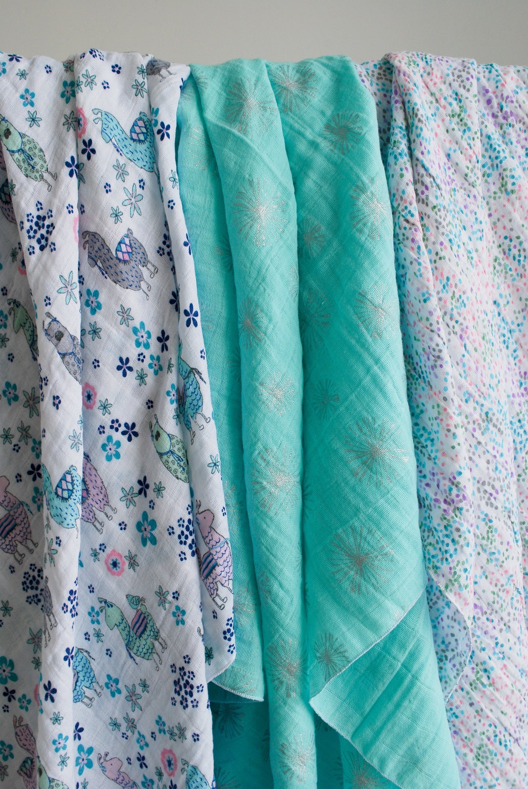 Muslin Swaddle Set, Baby Swaddle Blankets, Baby Shower Present, Baby