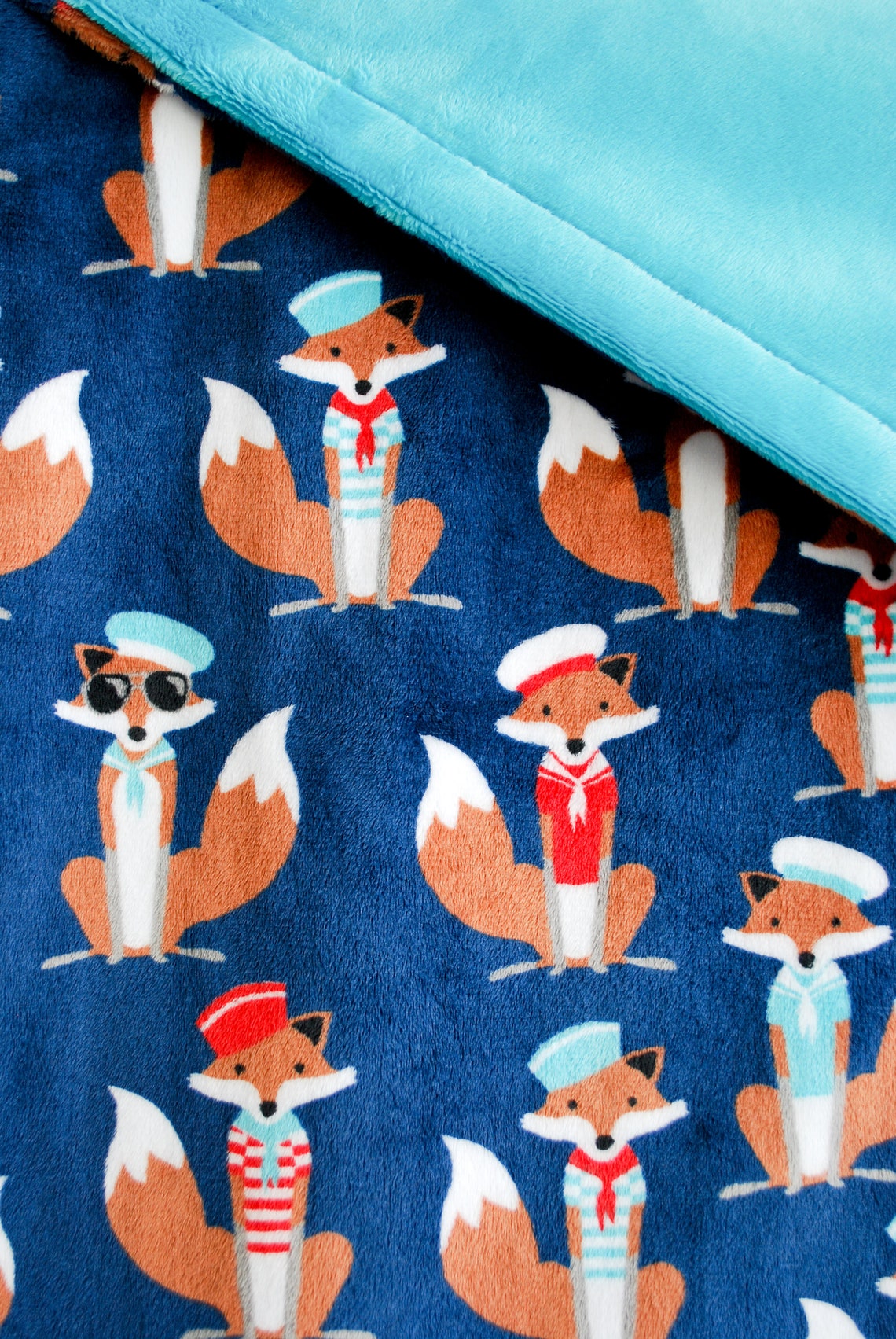 Fox Minky Baby Blanket for Baby or Toddler, Baby Shower Gift, Toddler