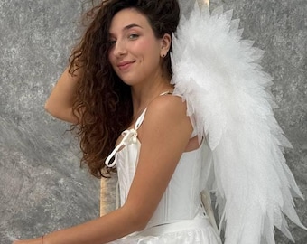 Bridal Angel Wings White, Wedding Photoshoot Wings, Bride