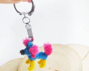 Colorful Keychain toy for cat Pipecleaner Keychain Dog Gift Cleaner Colorful Animal Miniature Figure Key Chain