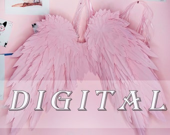 DIY pink angel wings, pattern tuturial. FREE pattern tuturial