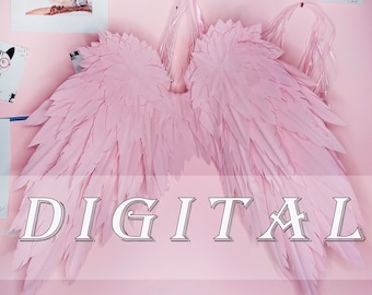 DIY pink angel wings, pattern tuturial. FREE pattern tuturial