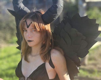 Black Angel Wings – Halloween Cosplay Costume, Dramatic Photo Prop