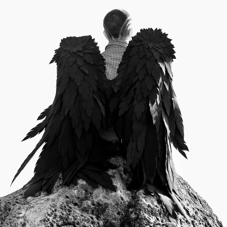 Large Black Angel Wings for Men. Angel Wings Costume. Only Wings. Etsy