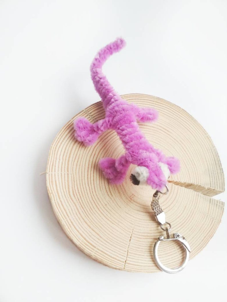 Pipecleaner Lizard Cool Keychain for Kids Chenille Bag Keyring Etsy