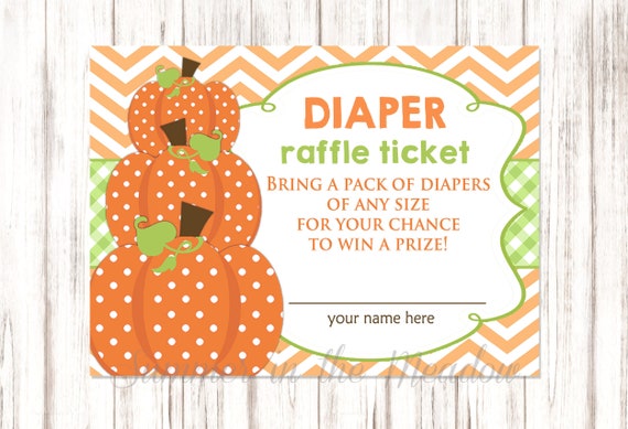 Diaper Raffle Tickets, Pumpkin Baby Shower, Autumn Theme Diaper Raffle Cards, Gender Neutral, Raffle Tickets for Baby Shower, Printable Il_570xn