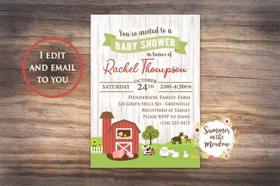 rustic farm baby shower