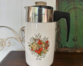Corning Ware Spice of Life Electric Percolator 10 Cup Coffee Pot 1210 B