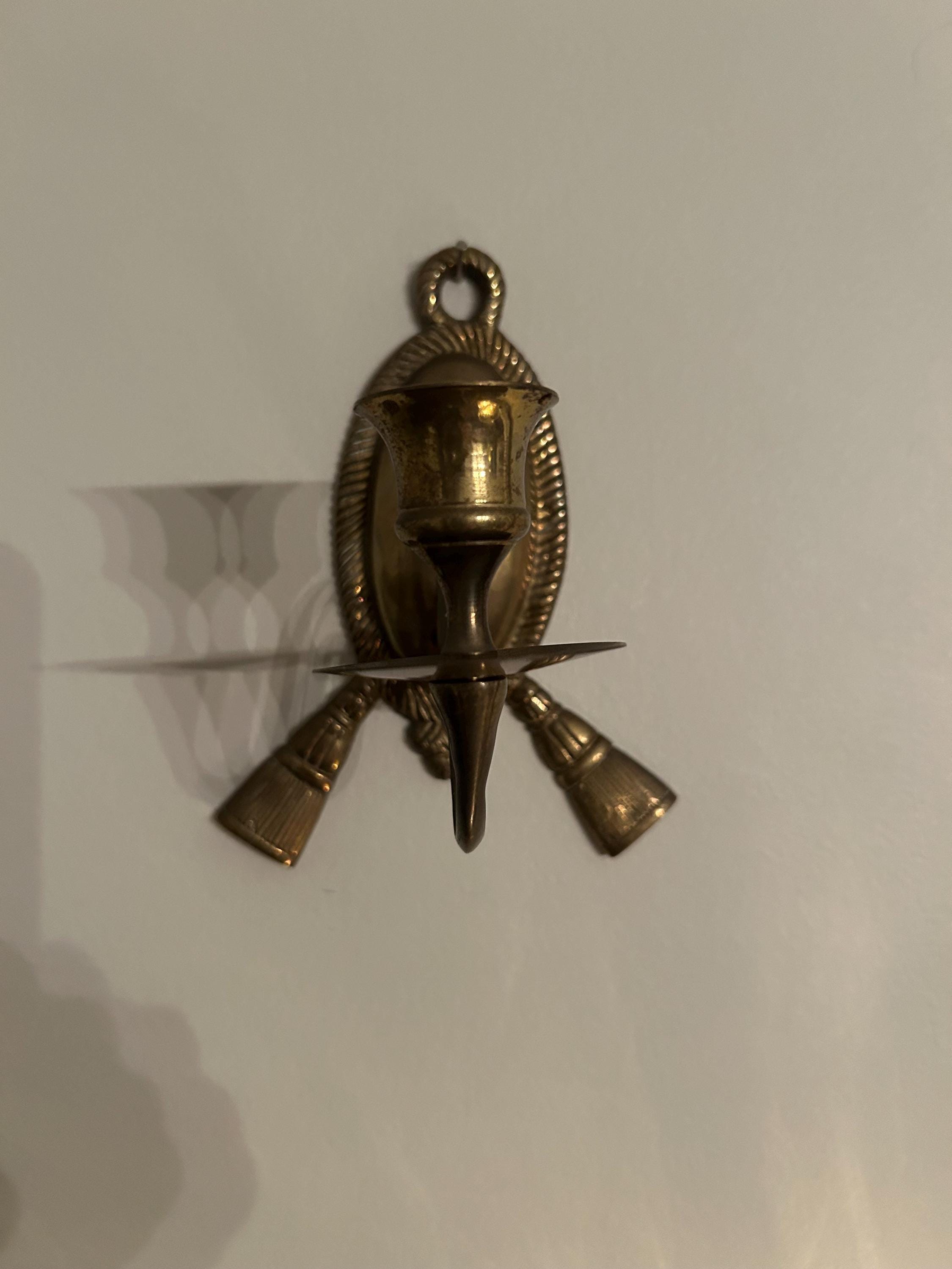 Ancien bougeoir marbre pampilles Napoléon III
