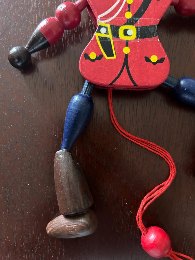 Vintage Wooden Pull String Puppet Canadian Mountie Wooden Doll - Etsy