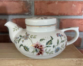 Vintage Andrea by Sadek Teapot Blue and Pink Floral Design