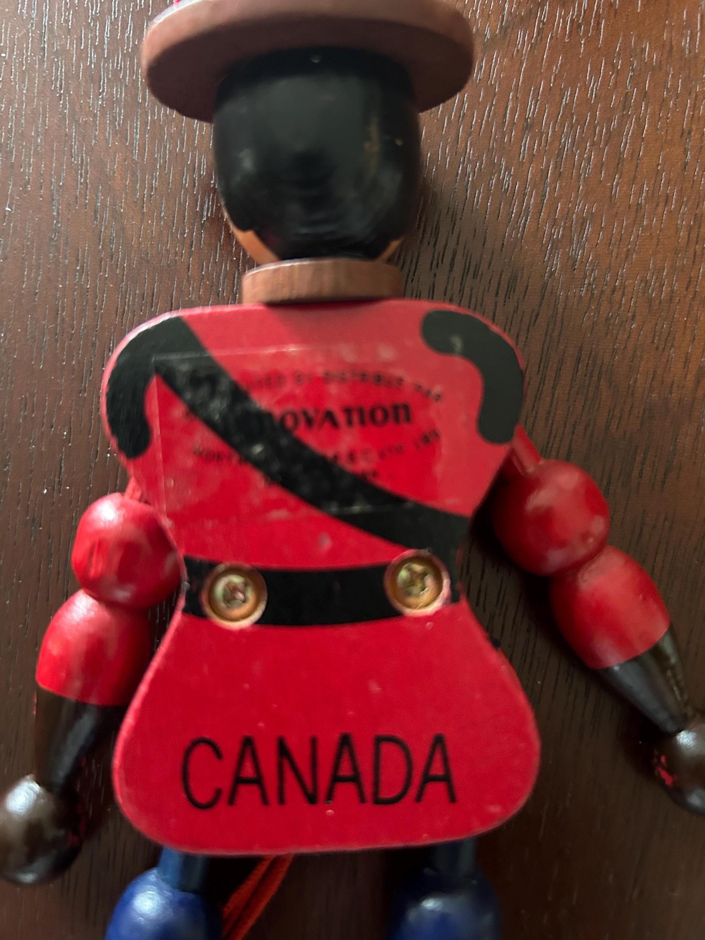 Vintage Wooden Pull String Puppet Canadian Mountie Wooden Doll - Etsy