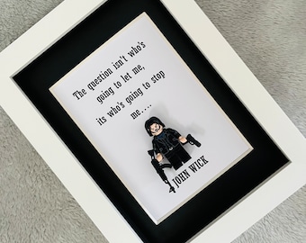 John Wick Quote Lego Mini Figure Gift Frame, Birthday, Christmas Present