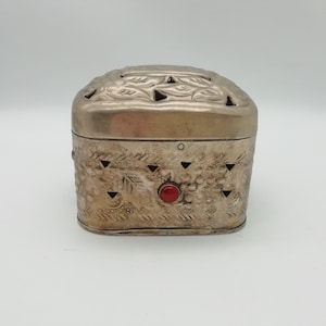 Ornate metal jewelry box