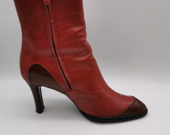 Tod's Leather Ankle Boots With a Sizeable Heel 35 1/2 - Etsy
