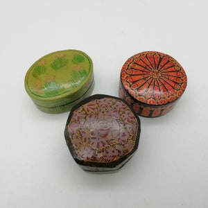 Set of 3 Indian papier-mâché boxes