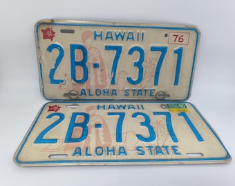 Matrículas originales antiguas de Hawái