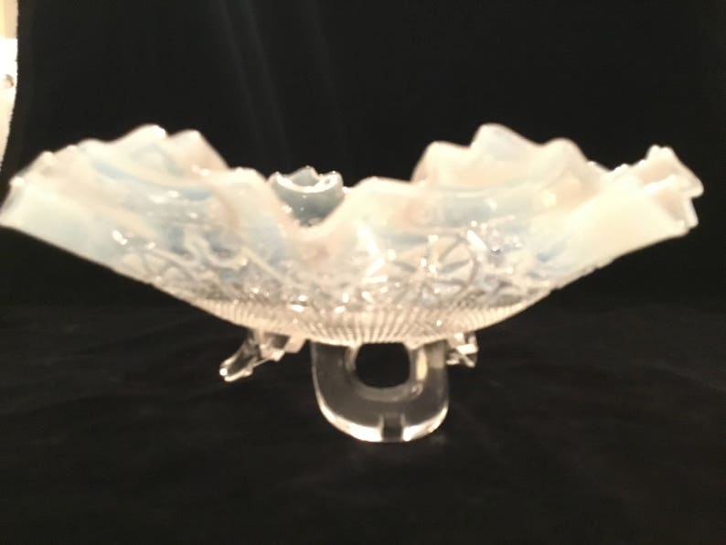 Opalescent Blue Glass Bowl or Dish