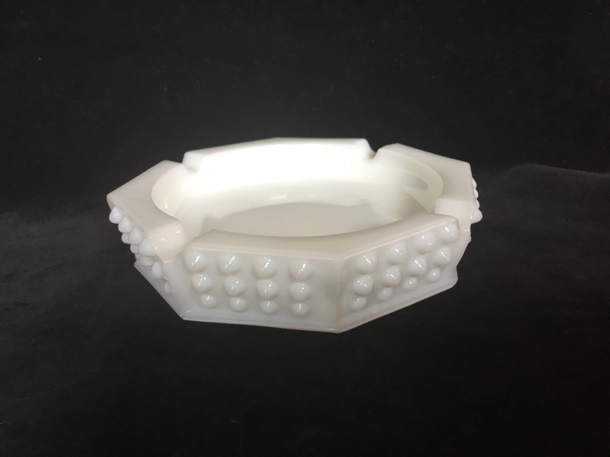 Milk glass Vintage Hobnail Ashtray Mid century Tobaccocania Etsy