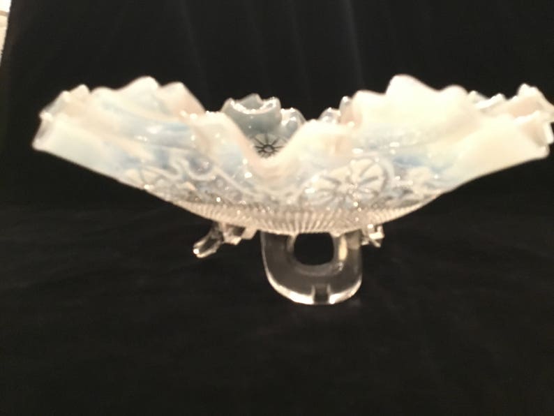 Opalescent Blue Glass Bowl or Dish
