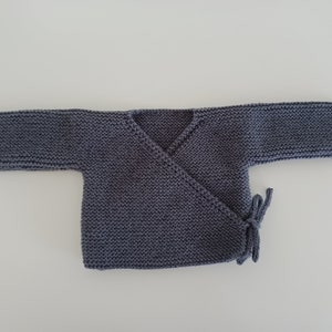 Dark gray wrap bra for baby girl or boy sizes 0/1 or 3 months