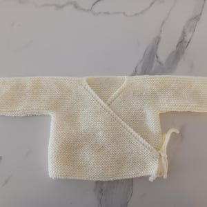 Baby girl or boy wrap bra in vanilla cream color, sizes 0/1 or 3 months
