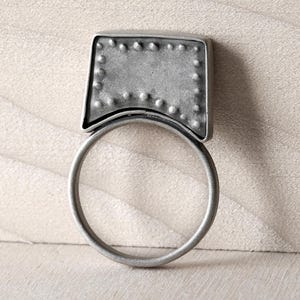 high rise stud dot ring in sterling silver
