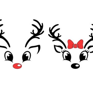 Decals | Reindeer Face Vinyl Decals | Christmas Decals | Santa's Reindeer | Merry Christmas Stickers | DIY Winter Crafts, Wine Glass Decals