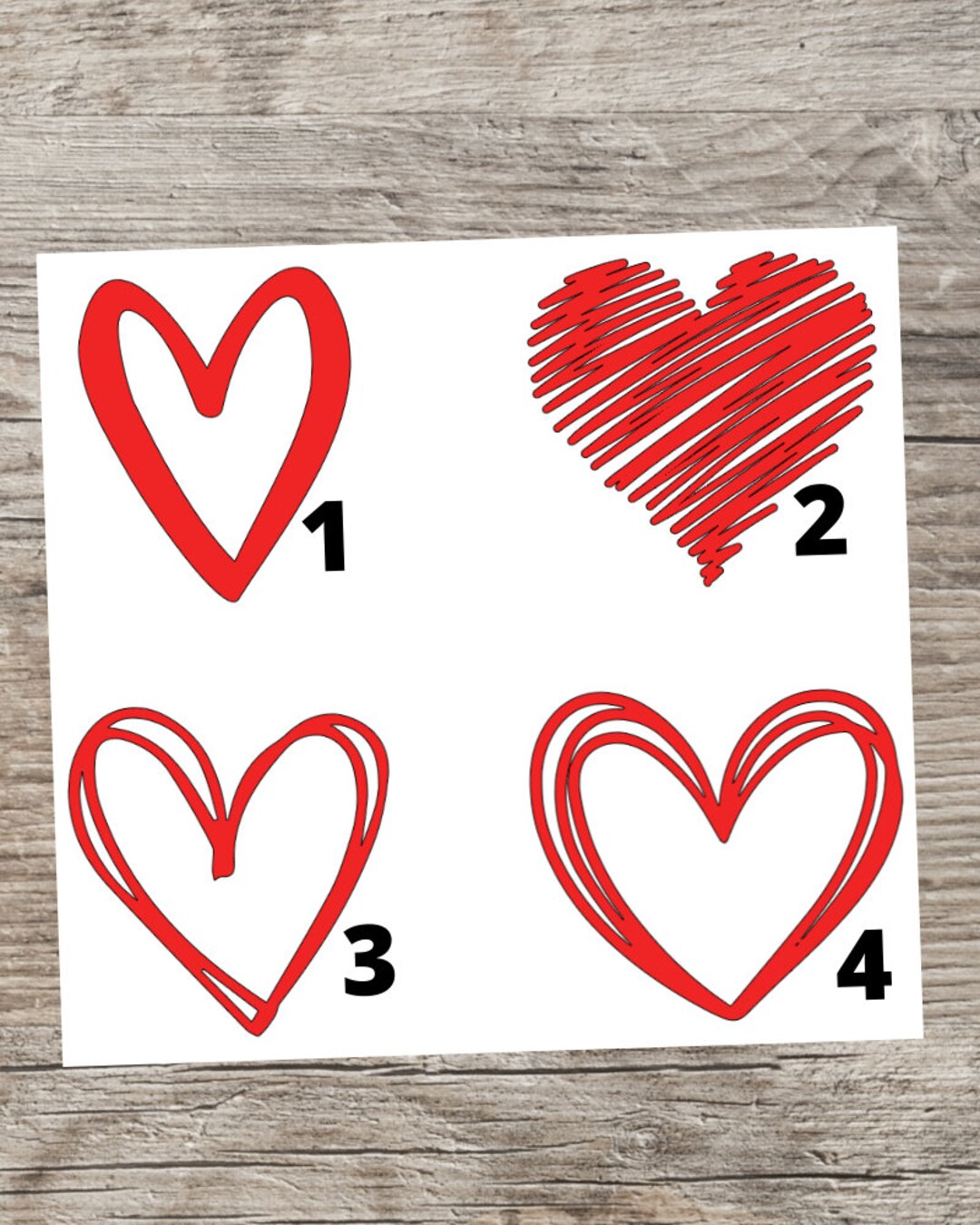 Decals Heart Shape Decals PICK & CHOOSE Whimsical Hearts Happy