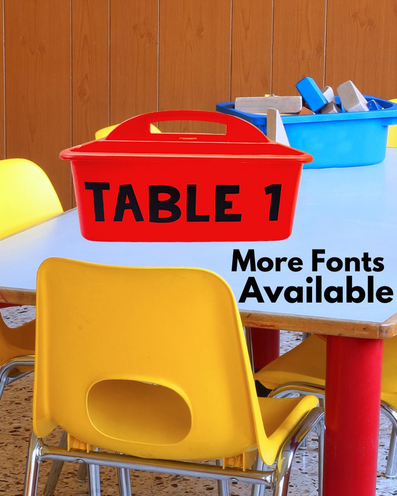 Table Number Decals for Classroom Caddies - Teacher Organization Vinyl ...