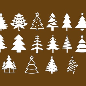 Decals | Set of 16 Evergreen Tree Decals | Winter Christmas Tree Stickers | DIY Home Decor | Classroom Vinyl Decals | Holiday Gifts