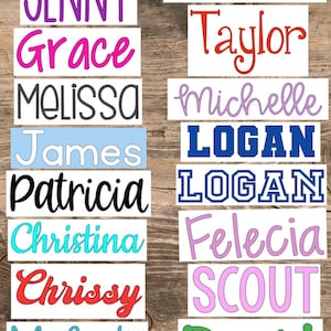 Name Decals - Personalized Vinyl Stickers - Custom Waterproof Labels for Water Bottles, Gifts, Tumblers, Cups, Back to School Supplies