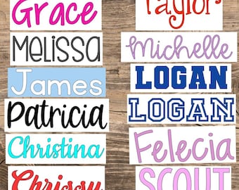 Name Decals - Personalized Vinyl Stickers - Custom Waterproof Labels for Water Bottles, Gifts, Tumblers, Cups, Back to School Supplies