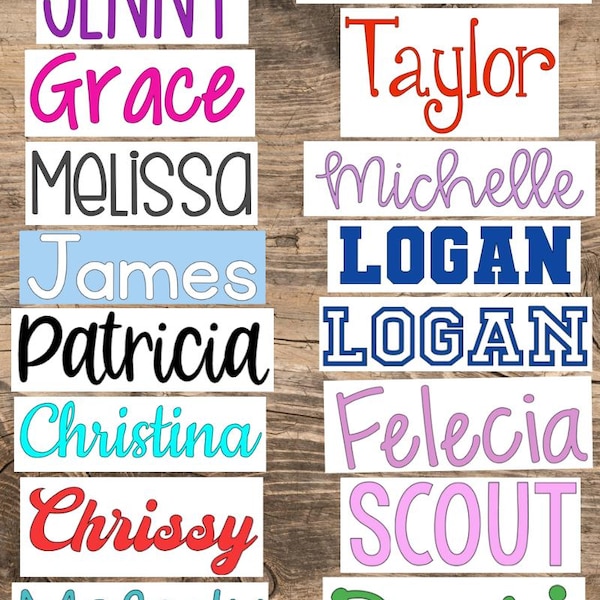 Name Decals - Personalized Vinyl Stickers - Custom Waterproof Labels for Water Bottles, Gifts, Tumblers, Cups, Back to School Supplies