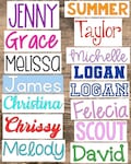 Personalized Name Vinyl Decals | Custom Labels | Word Stickers | Permanent Decals | Tumblers, Water Bottles, Wine Glasses, Back to School product logo