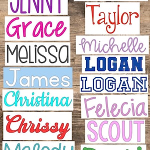 Personalized Name Vinyl Decals | Custom Labels | Word Stickers | Permanent Decals | Tumblers, Water Bottles, Wine Glasses, Back to School