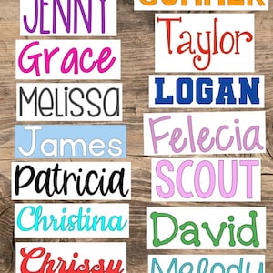 Name Decals - Personalized Vinyl Stickers - Custom Waterproof Labels for Water Bottles, Gifts, Tumblers, Cups, Back to School Supplies