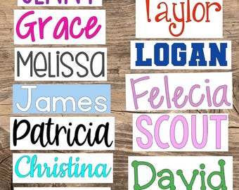 Name Decals - Personalized Vinyl Stickers - Custom Waterproof Labels for Water Bottles, Gifts, Tumblers, Cups, Back to School Supplies