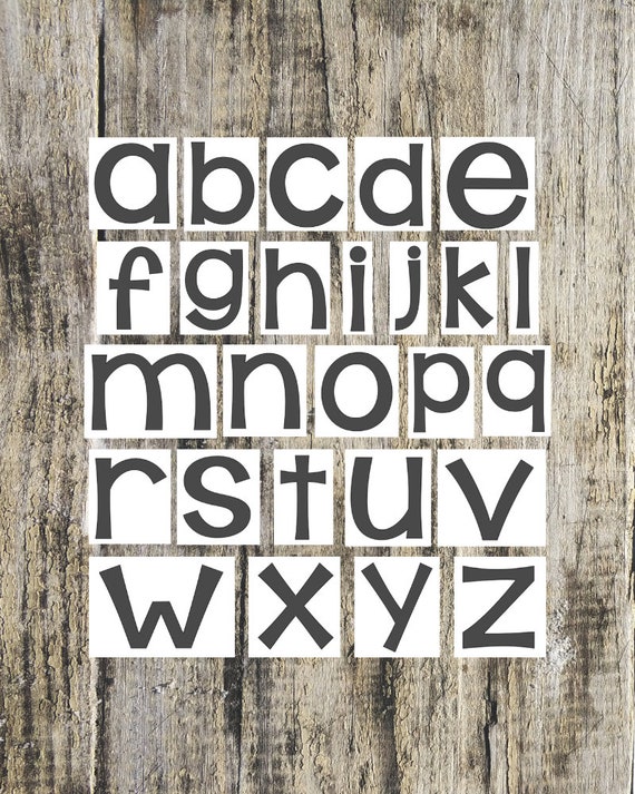 Decals Lowercase Letters Az Lowercase Letter Labels Etsy