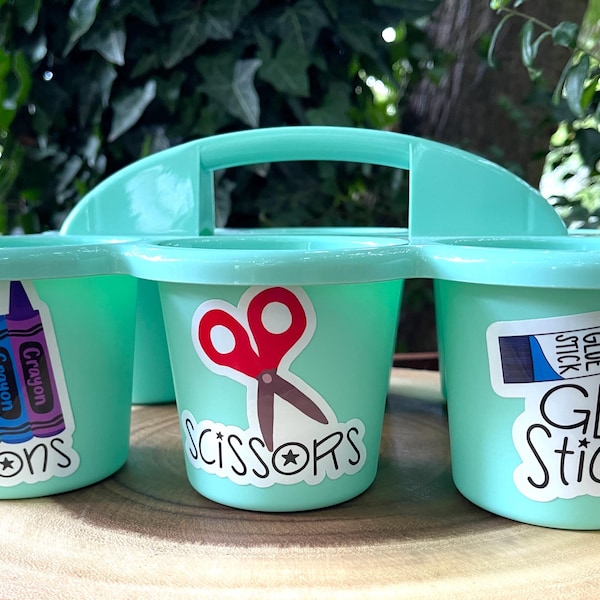 Classroom Stickers for Teachers & Student Supplies - Back to School Labels Pencils~Erasers~Crayons~Scissors~Rulers~Paint Brushes~Sharpeners