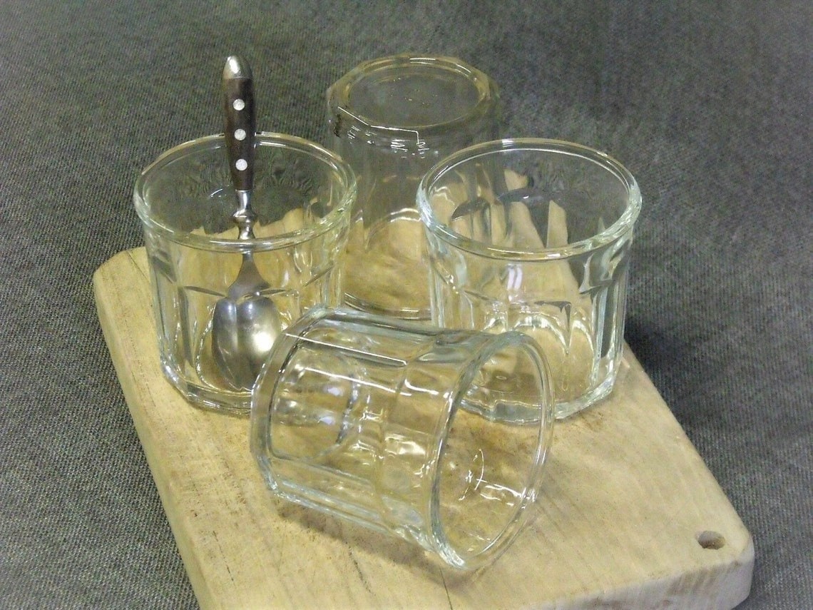 Set of 4 Vintage French Jelly Jars