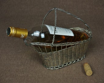 Vintage French Silver Plated Wine Basket
