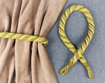 2 Pairs of Vintage French Satin Cord Curtain Tie-Backs