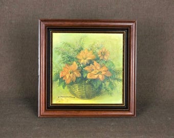 Vintage French Original FLORAL Oil Painting - "Nature Morte Aux Fleurs"