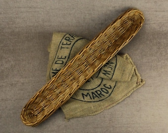 Vintage French Boulangerie Baguette Basket