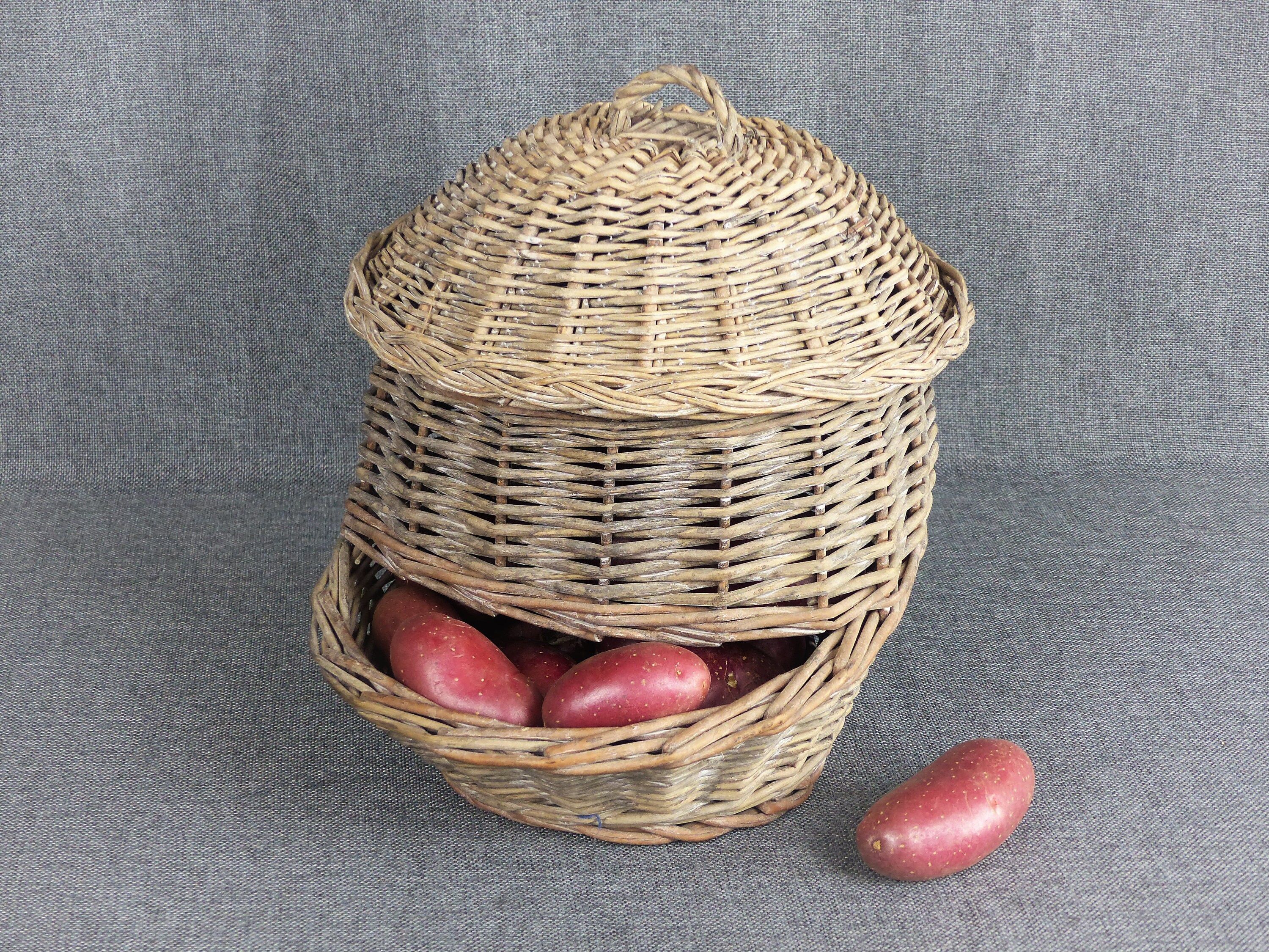 Vintage French Potato Storage Basket