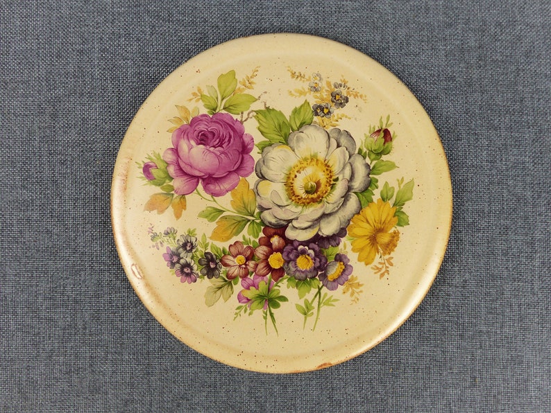 Vintage French Ceramic Floral Trivet image 8