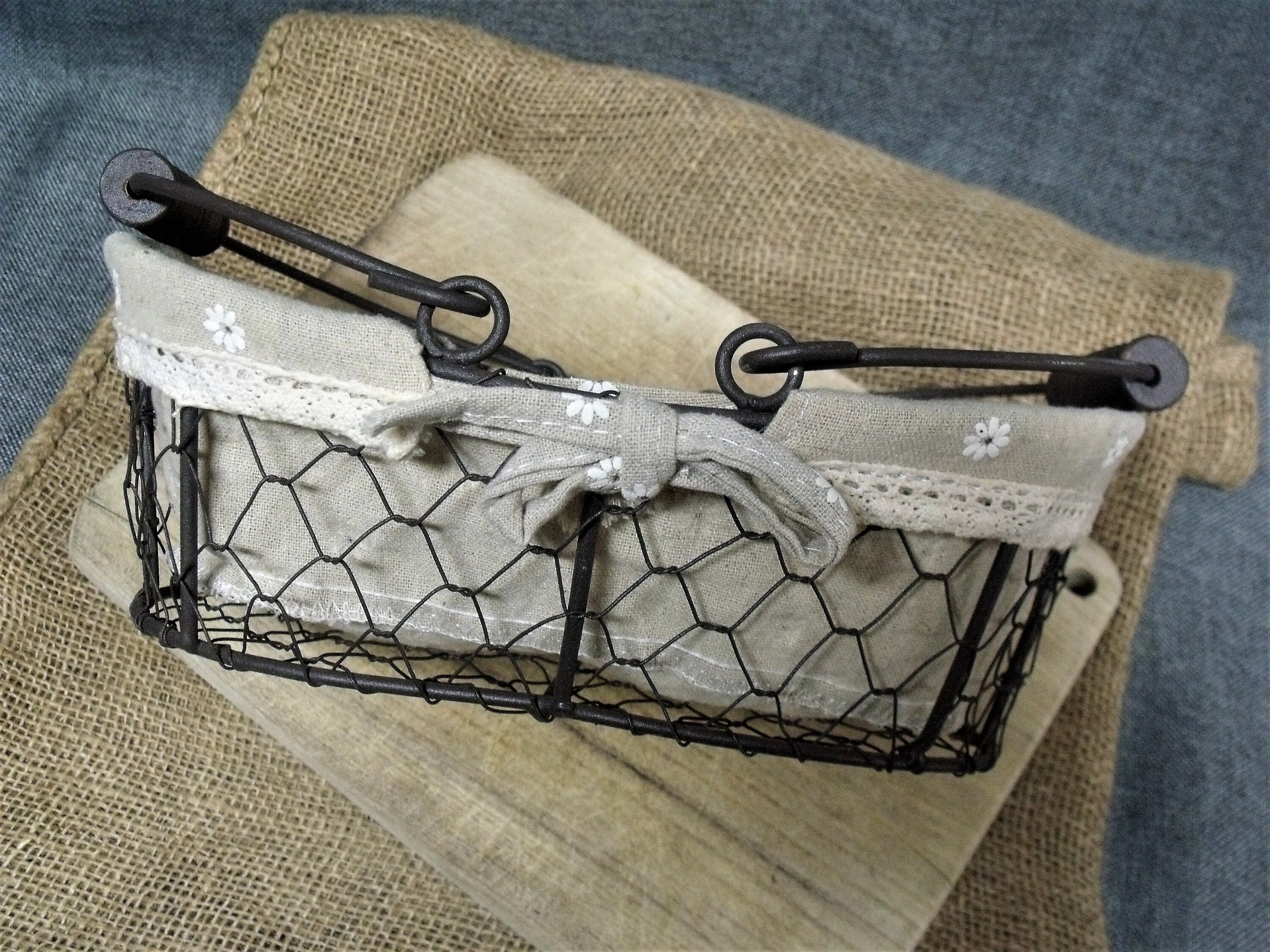 Rustic French Farmhouse Wire Basket