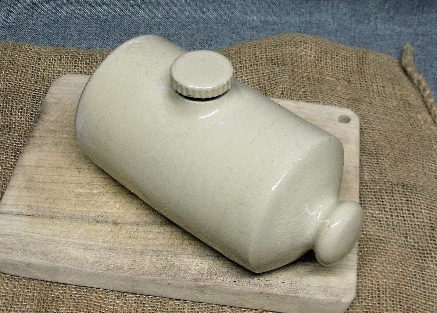 Vintage Stoneware Bed Warmer