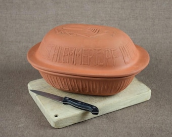 Vintage SCHLEMMERTOPF Clay Roaster Dutch Oven